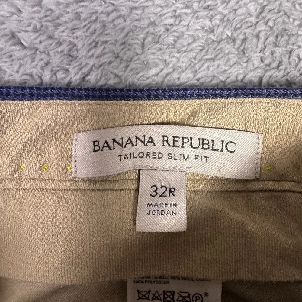 Banana Republic Pants Mens 32R Flannel 120s Vitale Barberis‎ Canonico Wool Slim